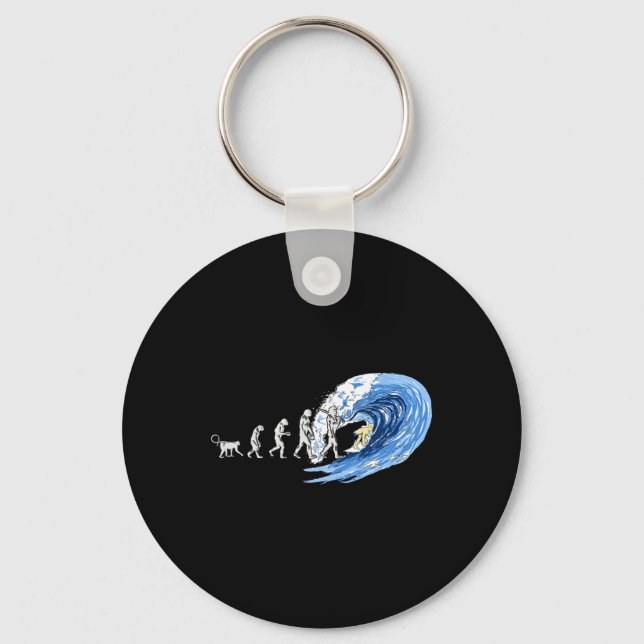 Spirit Of Surfing Evolution Of Man  Keychain (Front)
