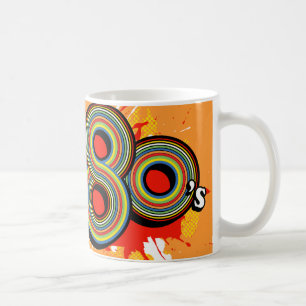 "Spirit of the 80's" logo orange mug rétro