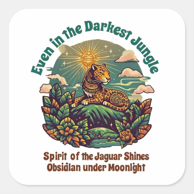 Spirit of the Jaguar Warrior  Square Sticker (Front)