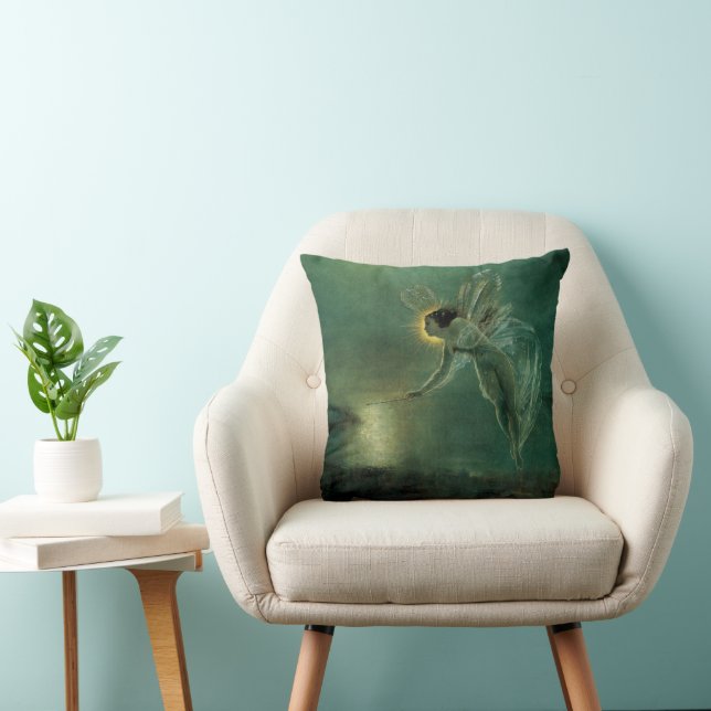 Spirit of the Night by Grimshaw, Victorian Fairy Throw Pillow (Chair)