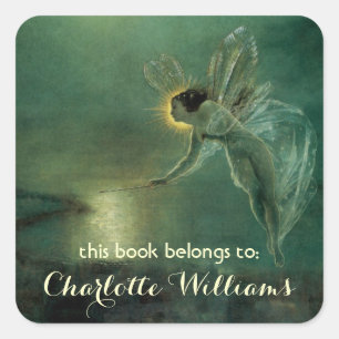 Spirit of the Night Fairy Bookplate Square Sticker