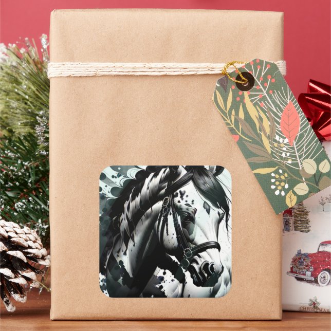 Spirit Pony 1 Square Sticker (Holiday)