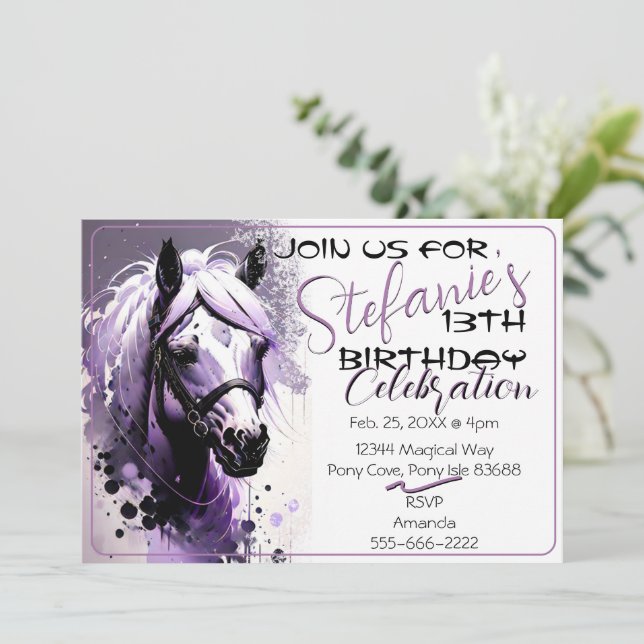 Spirit Pony 29 Birthday Invitation (Standing Front)