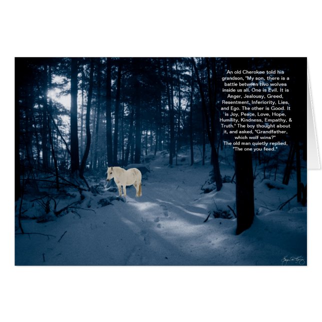 Spirit Pony dans un bois bleu (Devant horizontal)