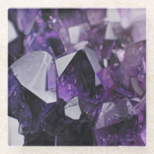 spirit quartz healing holistic purple amethyst glass coaster