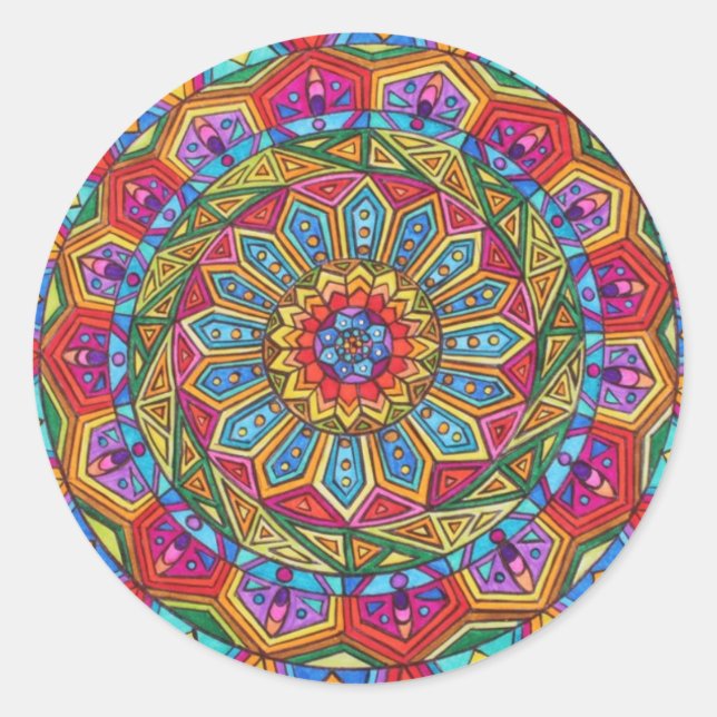 Spirit & Soul, Mandala #10 Classic Round Sticker (Front)