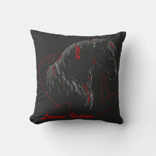 Spirit Unbroken   Horse Typography Art Throw Pillow