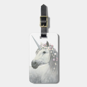 Spirit Unicorn with Flowers in Mane Luggage Tag