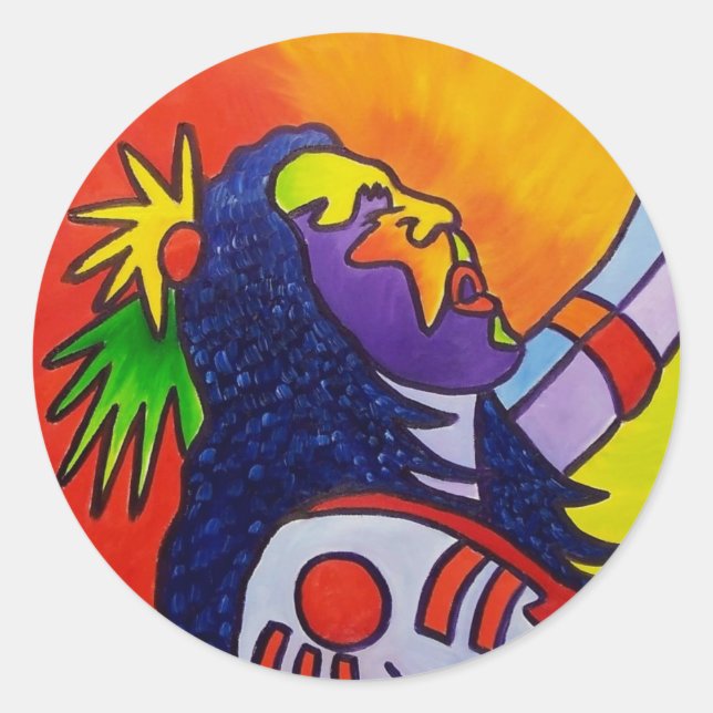Spirit Warrior by Piliero Classic Round Sticker (Front)