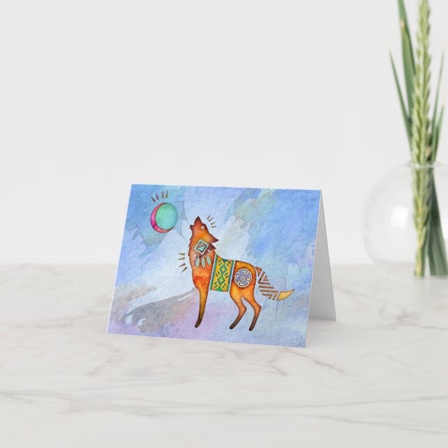 Spirit Wolf Blank Carte pour notes (Devant)