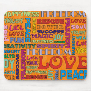 Spirit Words/affirmations of   flower OF life Mouse Pad