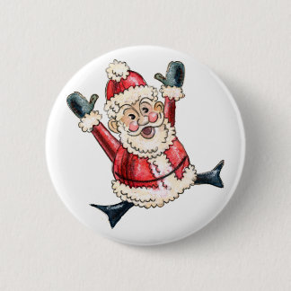 Spirited "Hooray Santa!" Button
