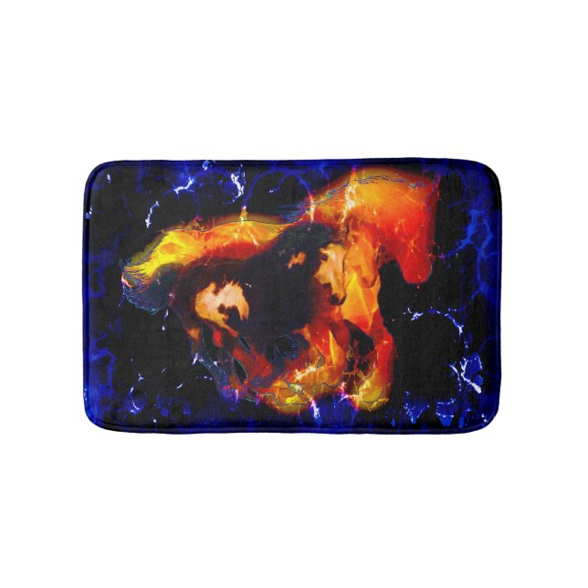 Spirited Pinto and Spirit Flames Equine Theme Bath Mat (Front)