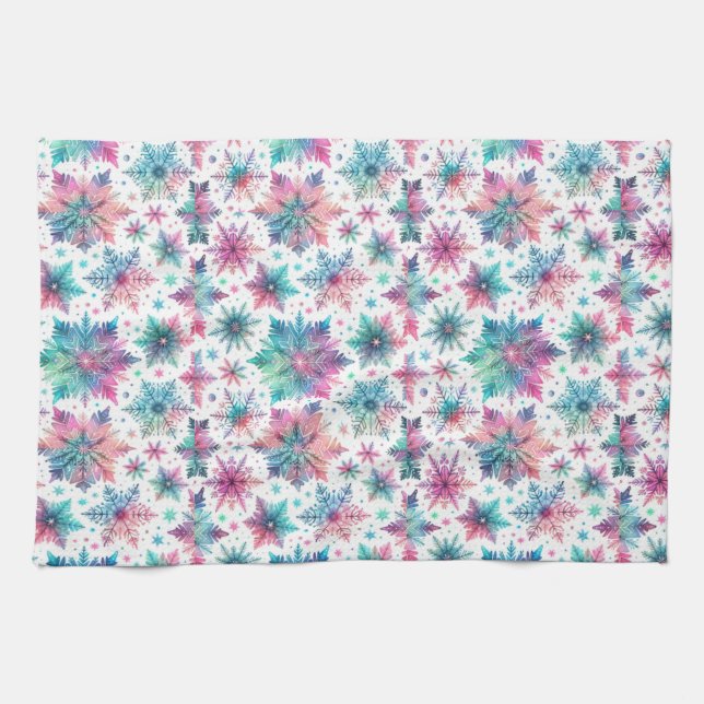 Spirited Snowflakes Kitchen Towel (Horizontal)