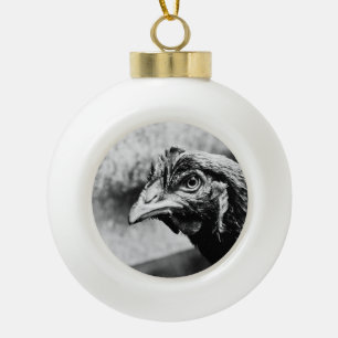 spirits and chickens ceramic ball christmas ornament