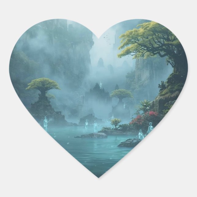 Spirits by the Still Waters Heart Sticker (Front)