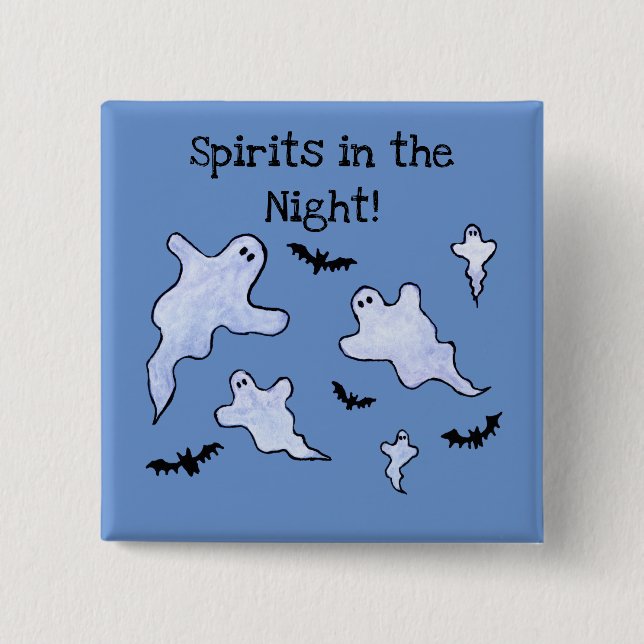 Spirits in the Night 2 Inch Square Button (Front)