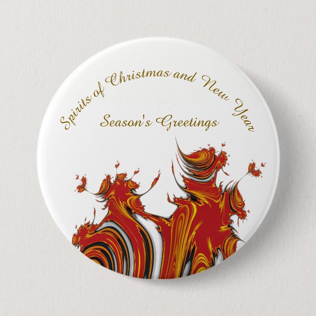 SPIRITS OF CHRISTMAS AND NEW YEAR 3 INCH ROUND BUTTON (Front)