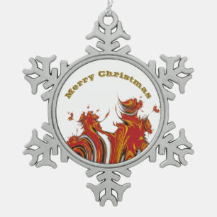 SPIRITS OF CHRISTMAS SNOWFLAKE PEWTER CHRISTMAS ORNAMENT