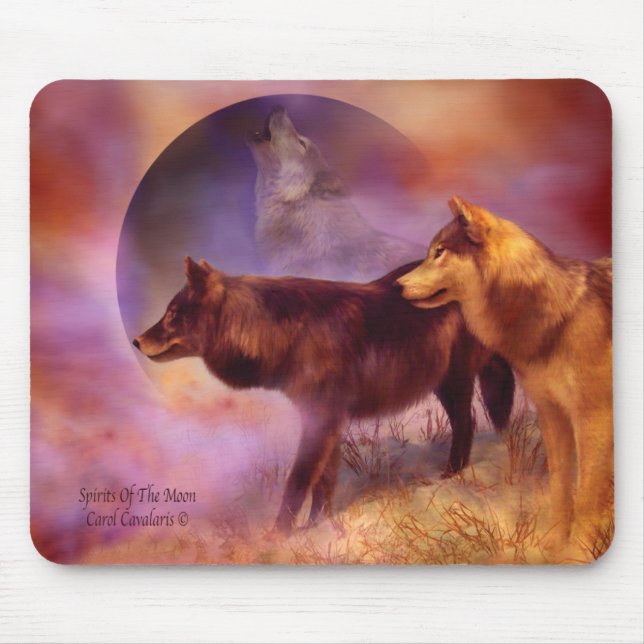 Spirits Of The Moon Wolf Mousepad (Front)
