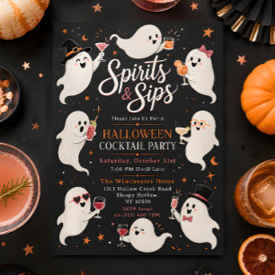 Spirits & Sips Halloween Cocktail Party Invitation