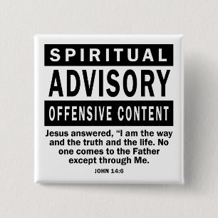 Spiritual Advisory John 14:6 Christian Quotes 2 Inch Square Button