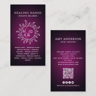 Spiritual/Alternative Wellness Sun & Moon Healer Business Card