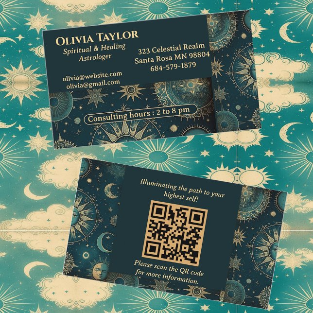 Spiritual and Healing Astrologer Celestial Occult  Business Card (Spiritual and Healing Astrologer Celestial Occult Business Card)