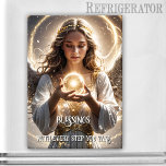 Spiritual Angel Blessings Magnet<br><div class="desc">Rectangle magnet featuring a painting of a angel looking into a crystal ball. You can add your custom quote or other texts. A great magnet to inspire and heal.</div>