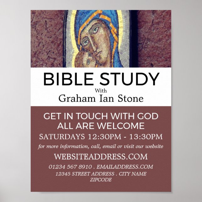 Spiritual Art Decor, Christian Bible Class Advert Poster (Front)