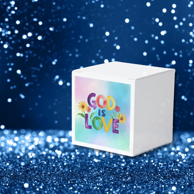 Spiritual Bible Quote God is Love Colourful flower Favor Box (Creator Uploaded)