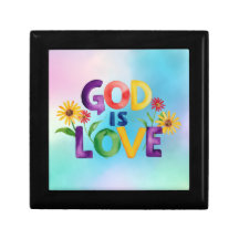 Spiritual Bible Quote God is Love Colourful flower