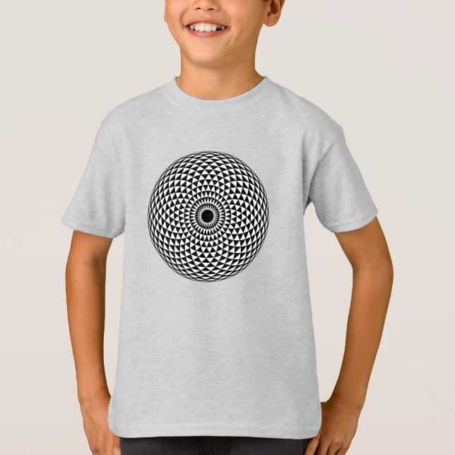 Spiritual Black White Mandala Geometric Art T-Shirt (Front)