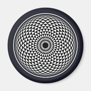 Spiritual Black White Mandala Geometric Graphic Ma Magnet