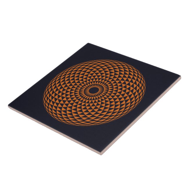 Spiritual Black White Mandala Geometric Vector Art Tile (Side)