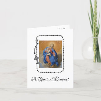 Spiritual Bouquet Blessed Mother Thank You Card