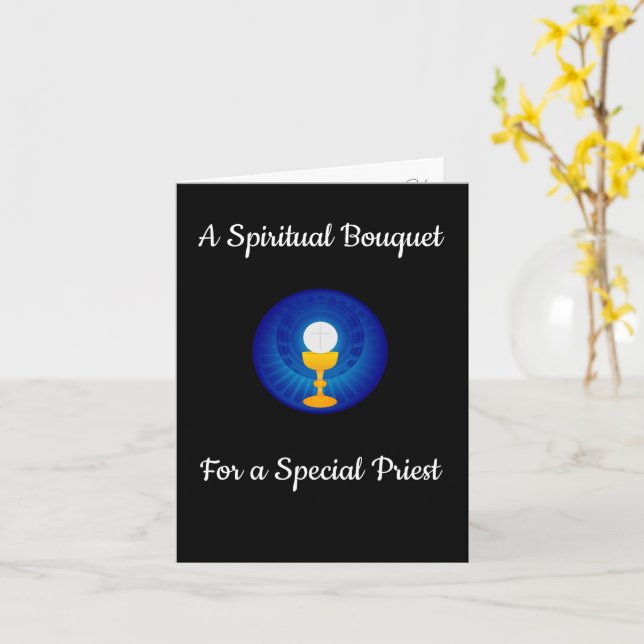 Spiritual Bouquet for a Priest Card (Yellow Flower)