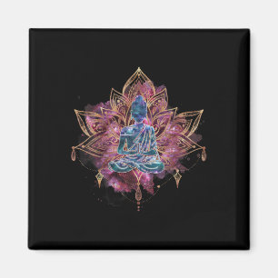 Spiritual Buddha In Lotus Flower Magic Meditation Magnet