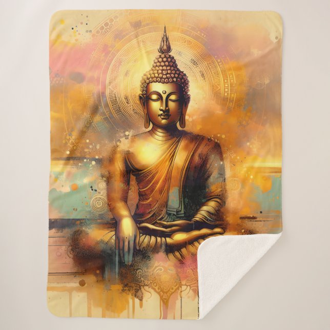 Spiritual Buddha Sherpa Blanket (Front)