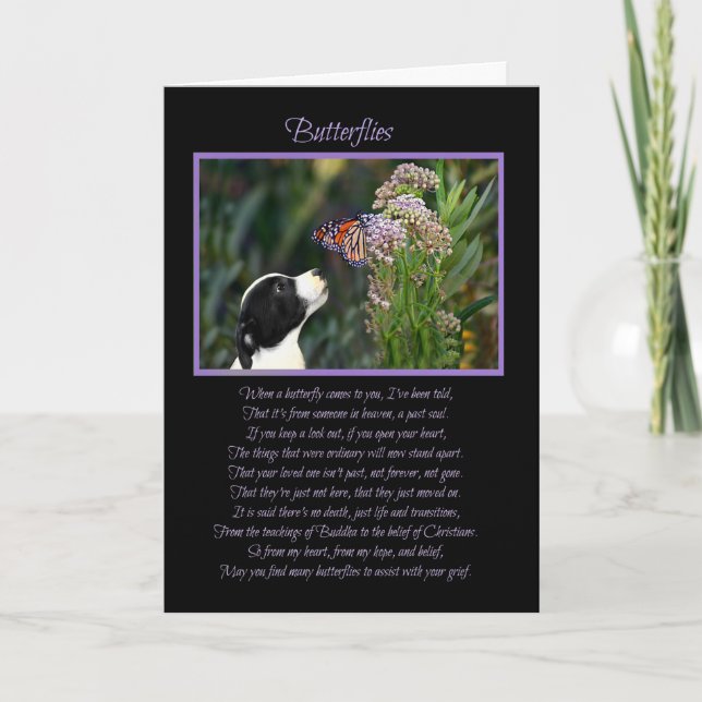 Spiritual Butterflies Sympathy Card (Front)