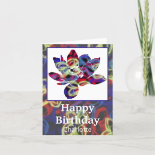 Spiritual Butterfly Flowers Happy Birthday Card