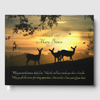 Spiritual Celebration of Life Deer and Poem Guest Book
