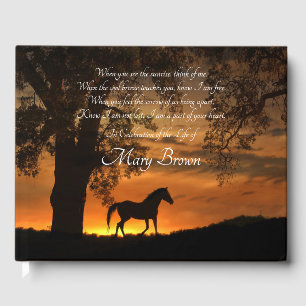 Spiritual Celebration of Life Horse and Oak Tree G Guest Book