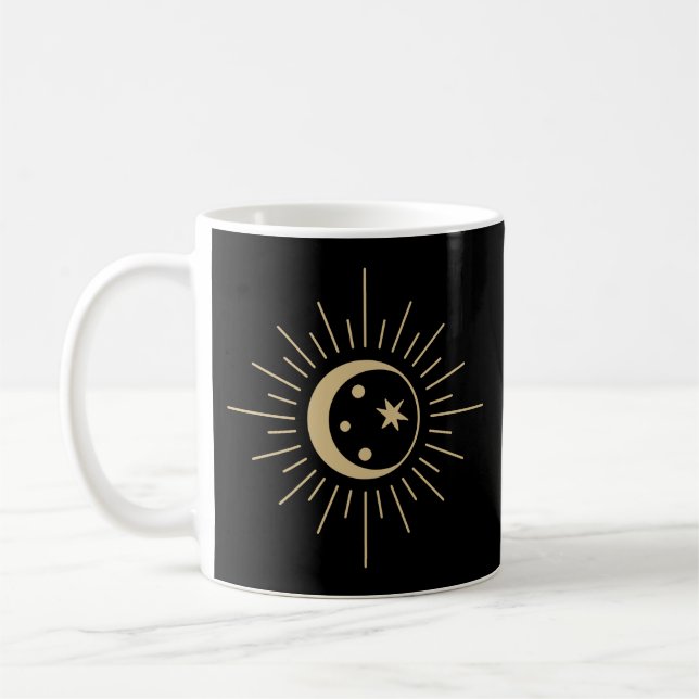 Spiritual Celestial Crescent Moon Coffee Mug (Left)