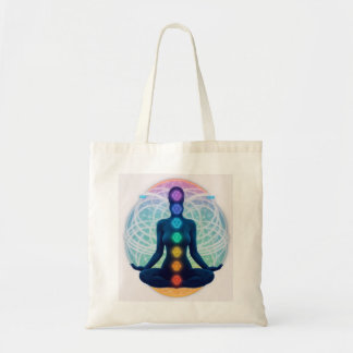 Spiritual chakra design tote bag