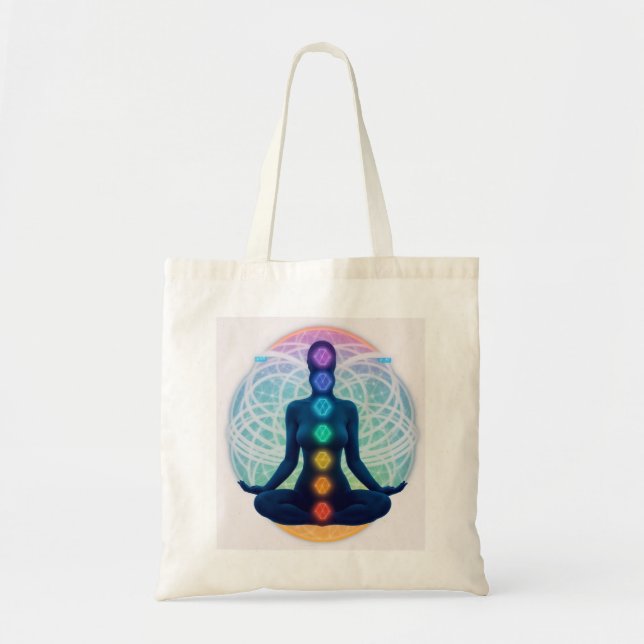 Spiritual chakra design tote bag (Front)