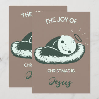 Spiritual Christmas Birth of Jesus Message Art Invitation