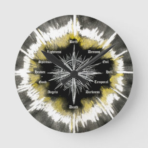 Spiritual Compass Round Clock