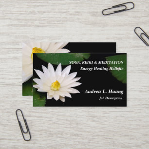 Spiritual Expansion / Pure White Pond Lotus Business Card