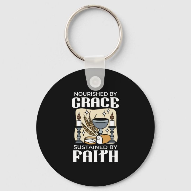 Spiritual Faith and Grace – Uplifting Christian Keychain (Front)